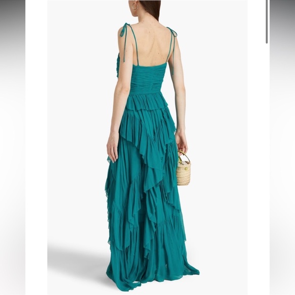 Ulla Johnson Teal Layered Maxi Dress - Picture 2 of 6